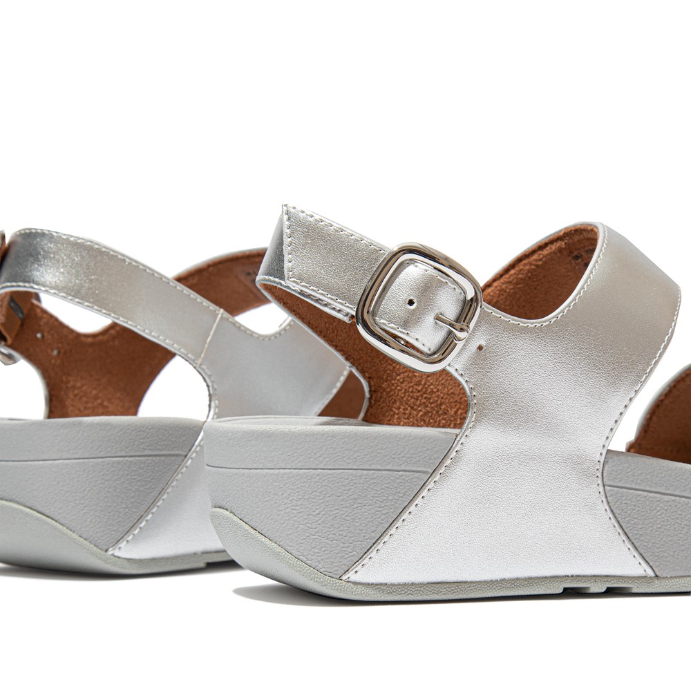 Fitflop Womens Sandals Silver - Lulu Shimmer Back-strap - YA8640215